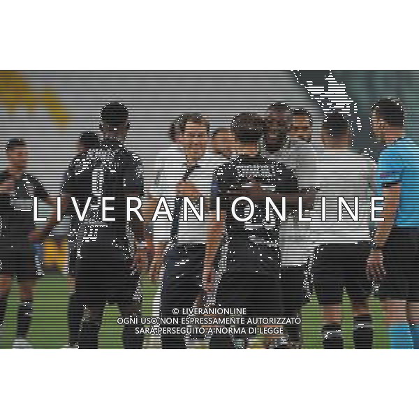 Torino 07.08.2020 Allianz Stadium Juventus vs Olympique Lione Champions League 2019/2020 ©Viganti/Agenzia Aldo Liverani Nella foto: festa lione a fine gara per il passaggio del turno - rudi garcia / AGENZIA ALDO LIVERANI SAS