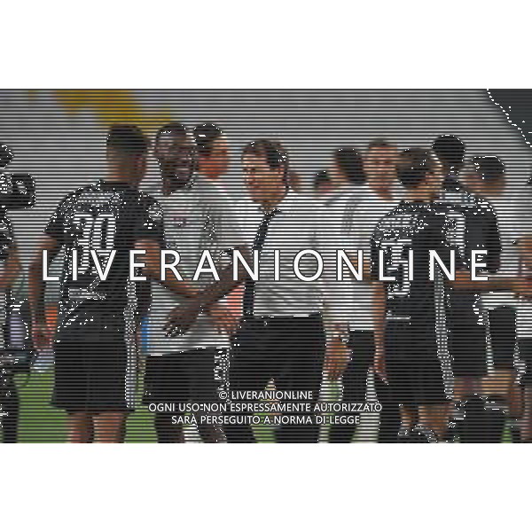Torino 07.08.2020 Allianz Stadium Juventus vs Olympique Lione Champions League 2019/2020 ©Viganti/Agenzia Aldo Liverani Nella foto: festa lione a fine gara per il passaggio del turno - rudi garcia / AGENZIA ALDO LIVERANI SAS