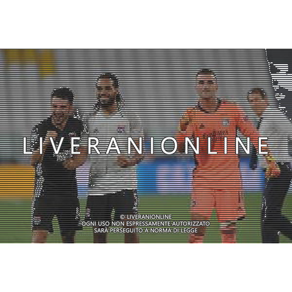 Torino 07.08.2020 Allianz Stadium Juventus vs Olympique Lione Champions League 2019/2020 ©Viganti/Agenzia Aldo Liverani Nella foto: festa lione a fine gara per il passaggio del turno / AGENZIA ALDO LIVERANI SAS