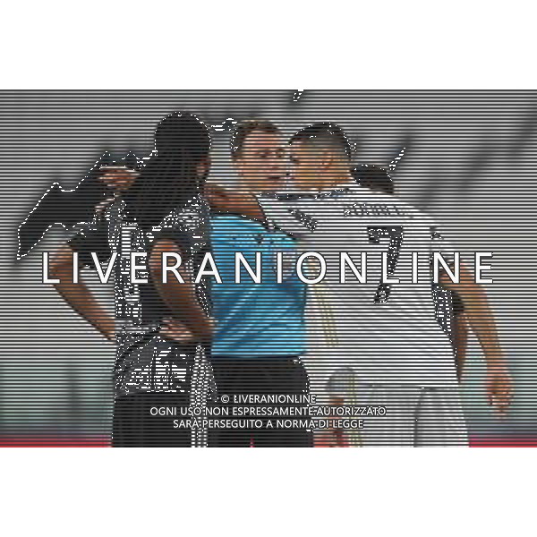 Torino 07.08.2020 Allianz Stadium Juventus vs Olympique Lione Champions League 2019/2020 ©Viganti/Agenzia Aldo Liverani Nella foto: cristiano ronaldo e felix zwayer