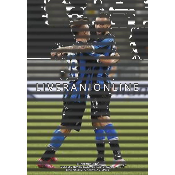 UEFA - EUROPA LEAGUE Germania Quarti di Finale 10/08/2020 Inter - Bayern Leverkusen nella foto: esultanza Barella Nicolo’(f.c.Internazionale) Brozovic Marcelo (f.c.Internazionale)dopo il goal ©Claudio Zamagni/Agenzia Aldo Liverani Barella Nicolo’(f.c.Internazionale) Brozovic Marcelo (f.c.Internazionale) celebrates after scoring a goal during UEFA EUROPA LEAGUE Germany Quarter-Finals match between F.C. Internazionale and Bayern Leverkusen at Merkur Spiel-Arena in Dusseldorf on August 10 2020. photo credit by Claudio Zamagni/Aldo Liverani Photo Agency