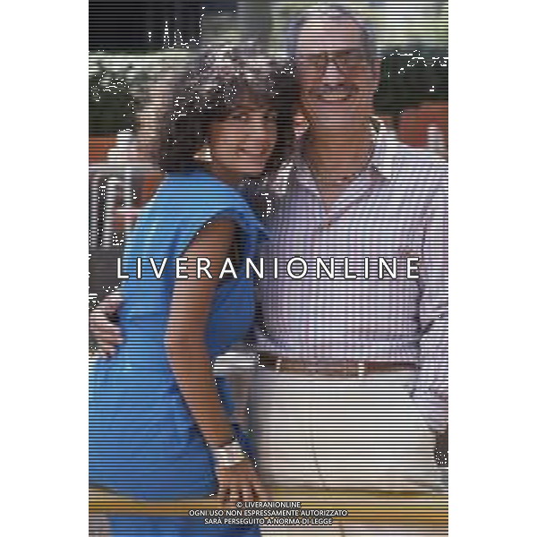 NINO ( Saturnino ) MANFREDI, ATTORE E REGISTA ITALIANO - RETROSPETTIVA NELLA FOTO CON LA FIGLIA ROBERTA NEL 1985 ©ARCHIVIO /AGENZIA ALDO LIVERANI SAS