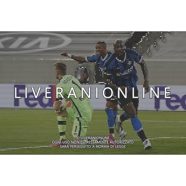 UEFA - EUROPA LEAGUE Germania Quarti di Finale 10/08/2020 Inter - Bayer Leverkusen nella foto: esultanza dopo il gol di Lukaku Romelu (f.c.Internazionale)dopo il goal ©Claudio Zamagni/Agenzia Aldo Liverani Lukaku Romelu (f.c.Internazionale) celebrates after scoring a goal during UEFA EUROPA LEAGUE Germany Quarter-Finals match between F.C. Internazionale and Bayer Leverkusen at Merkur Spiel-Arena in Dusseldorf on August 10 2020. photo credit by Claudio Zamagni/Aldo Liverani Photo Agency/AGENZIA ALDO LIVERANI SAS