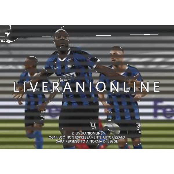 UEFA - EUROPA LEAGUE Germania Quarti di Finale 10/08/2020 Inter - Bayer Leverkusen nella foto: esultanza dopo il gol di Lukaku Romelu (f.c.Internazionale)dopo il goal ©Claudio Zamagni/Agenzia Aldo Liverani Lukaku Romelu (f.c.Internazionale) celebrates after scoring a goal during UEFA EUROPA LEAGUE Germany Quarter-Finals match between F.C. Internazionale and Bayer Leverkusen at Merkur Spiel-Arena in Dusseldorf on August 10 2020. photo credit by Claudio Zamagni/Aldo Liverani Photo Agency/AGENZIA ALDO LIVERANI SAS