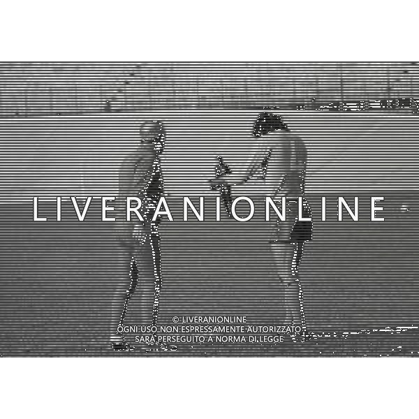 1972 ALLENAMENTO NAZIONALE ITALIANA DI CALCIO NELLA FOTO FERRUCCIO VALCAREGGI E GIORGIO CHINAGLIA AG ALDO LIVERANI SAS