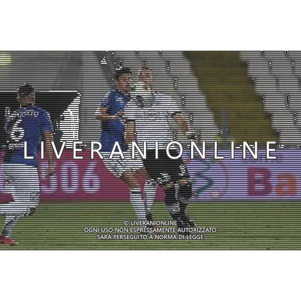Playoff - Spezia vs Chievo - Campionato di Calcio Serie B 2019/2020, 11 agosto 2020 La Spezia, Italia Nella foto: Galaboinov (Spezia) in azione contrastato da Leverbe (Chievo) @LM/Matteo Papini AG ALDO LIVERANI SAS