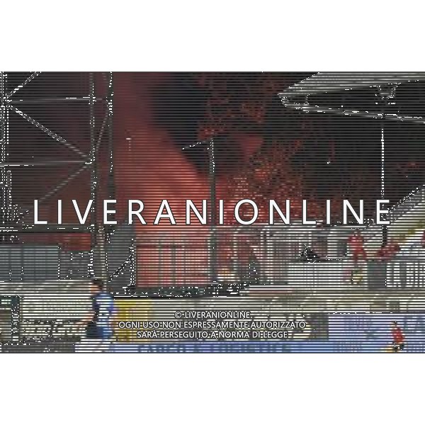 Playoff - Spezia vs Chievo - Campionato di Calcio Serie B 2019/2020, 11 agosto 2020 La Spezia, Italia Nella foto: L\'esultanza dei tifosi dello Spezia fuori dallo stadio @LM/Matteo Papini AG ALDO LIVERANI SAS