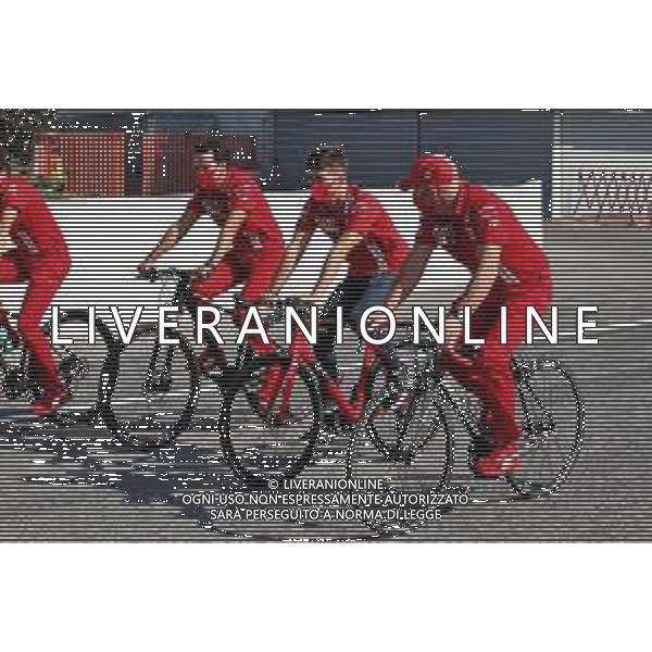 Charles Leclerc (MON) Ferrari rides the circuit with the team. 13.08.2020. Formula 1 World Championship, Rd 6, Spanish Grand Prix, Barcelona, Spain, Preparation Day. - www.xpbimages.com, EMail: requests@xpbimages.com © Copyright: Batchelor / XPB Images/AGENZIA ALDO LIVERANI SAS - ITALY ONLY EDITORIAL USE ONLY