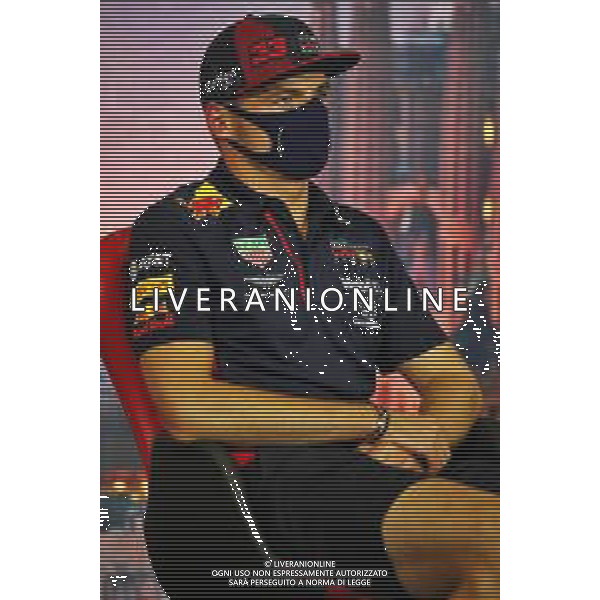 Max Verstappen (NLD) Red Bull Racing in the FIA Press Conference. 13.08.2020. Formula 1 World Championship, Rd 6, Spanish Grand Prix, Barcelona, Spain, Preparation Day. - www.xpbimages.com, EMail: requests@xpbimages.com © Copyright: Filipe / XPB Images/AGENZIA ALDO LIVERANI SAS - ITALY ONLY EDITORIAL USE ONLY