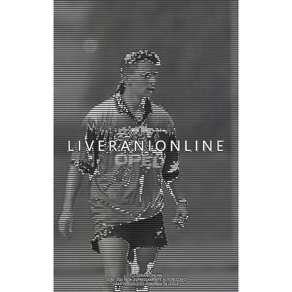 RETROSPETTIVA ROBERTO BAGGIO CALCIATORE NELLA FOTO ROBERTO BAGGIO CON LA MAGLIA DEL MILAN CALCIO 1995-1996 AG ALDO LIVERANI SAS