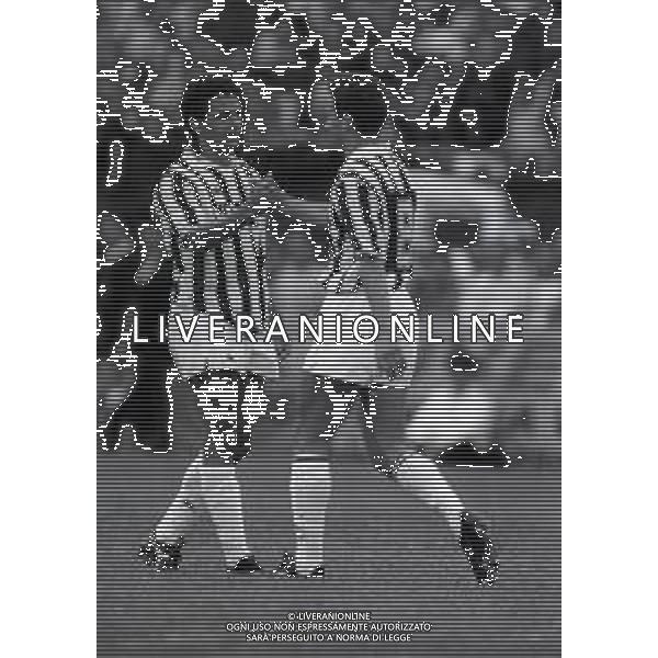 RETROSPETTIVA ROBERTO BAGGIO CALCIATORE NELLA FOTO ROBERTO BAGGIO NEL\'ANNO 1991-1992 CON LA MAGLIA DELLA JUVENTUS  AG ALDO LIVERANI SAS 