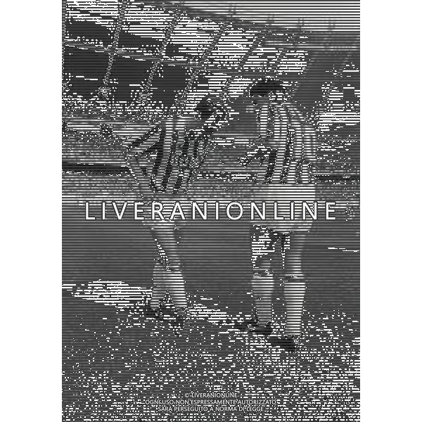 RETROSPETTIVA ROBERTO BAGGIO CALCIATORE NELLA FOTO ROBERTO BAGGIO NEL\'ANNO 1990-1991 CON LA MAGLIA DELLA JUVENTUS CON SALVATORE SCHILLACI AG ALDO LIVERANI SAS 