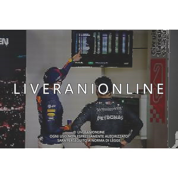 (L to R): Max Verstappen (NLD) Red Bull Racing and Valtteri Bottas (FIN) Mercedes AMG F1 in the post race FIA Press Conference. 16.08.2020. Formula 1 World Championship, Rd 6, Spanish Grand Prix, Barcelona, Spain, Race Day. - www.xpbimages.com, EMail: requests@xpbimages.com - copy of publication required for printed pictures. Every used picture is fee-liable. © Copyright: FIA Pool Image for Editorial Use Only / AGENZIA ALDO LIVERANI SAS
