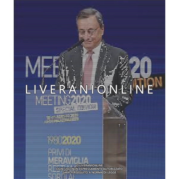 RIMINI 18/08/2020 Meeting per l\'amicizia fra i popoli 2020 - Edizione Speciale nel periodo del covid19 - nella foto: MARIO DRAGHI SUL PALCO ©Claudio Zamagni/Agenzia Aldo Liverani