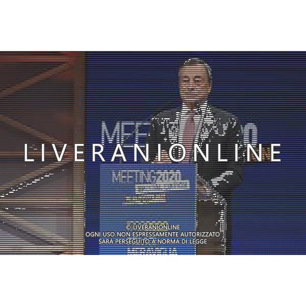 RIMINI 18/08/2020 Meeting per l\'amicizia fra i popoli 2020 - Edizione Speciale nel periodo del covid19 - nella foto: MARIO DRAGHI SUL PALCO ©Claudio Zamagni/Agenzia Aldo Liverani