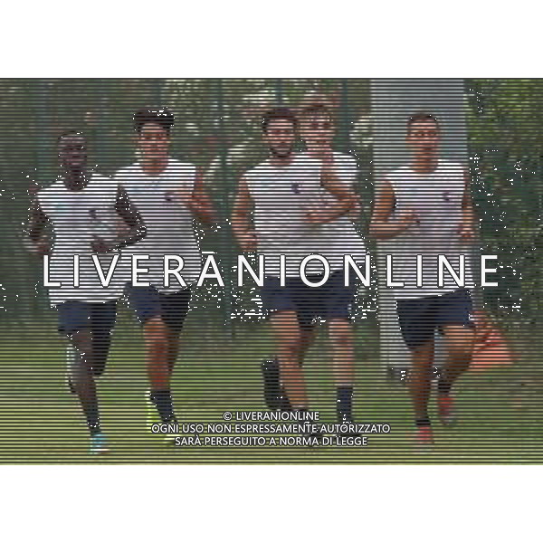 IMOLA 18 08 2020 IMOLESE CALCIO SERIE C PRIMO ALLENAMENTI NELLA FOTO IN PRIMA FILA DA SINISTRA SALL ABDOULLAYE DELLA GIOVANNA FABIO E MATTEO CHINELLATO FOTO GIANNI SANNA-AG ALDO LIVERANI SAS