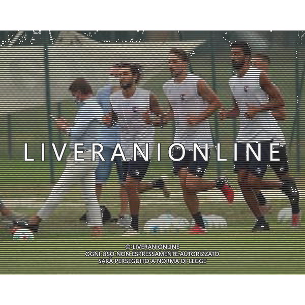 IMOLA 18 08 2020 IMOLESE CALCIO SERIE C PRIMO ALLENAMENTI NELLA FOTO DA SINISSTRA PRESIDENTE LORENZO SPAGNOLI FILIPPO BOCCARDI LORENZO CHECCHI FILIPPO CARINI FOTO GIANNI SANNA-AG ALDO LIVERANI SAS
