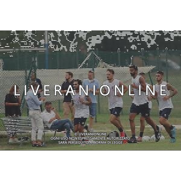 IMOLA 18 08 2020 IMOLESE CALCIO SERIE C PRIMO ALLENAMENTI NELLA FOTO DA SINISSTRA PRESIDENTE LORENZO SPAGNOLI FILIPPO BOCCARDI LORENZO CHECCHI FILIPPO CARINI FOTO GIANNI SANNA-AG ALDO LIVERANI SAS