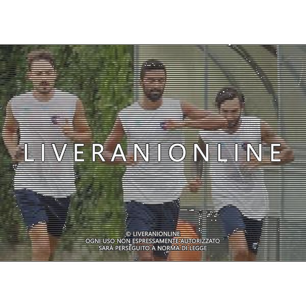 IMOLA 18 08 2020 IMOLESE CALCIO SERIE C PRIMO ALLENAMENTI NELLA FOTO LORENZO CHECCHI FILIPPO CARINI E FILIPPO BOCCARDI FOTO GIANNI SANNA-AG ALDO LIVERANI SAS
