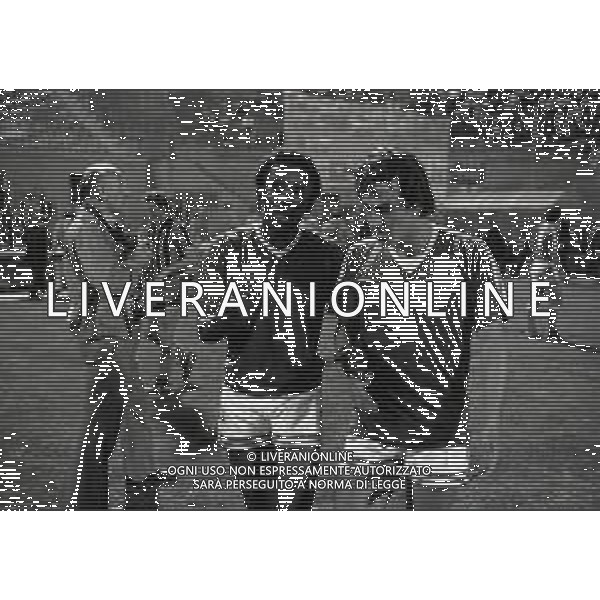 RETROSPETTIVA JUARY CALCIATORE NELLA FOTO JUARY CON LA MAGLIA DELL\'AVELLINO CALCIO NELL\'ANNO 1980 CON MARIO PIGA AG ALDO LIVERANI SAS