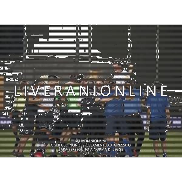 SPEZIA - FROSINONE RITORNO FINALE PLAYOFF SERIE B 20.08.2020 NELLA FOTO ESULTANZA E FESTEGGIAMENTI A FINE GARA DELLO SPEZIA PER LA PROMOZIONE IN SERIE A ©SANTANDREA / AGENZIA ALDO LIVERANI SAS