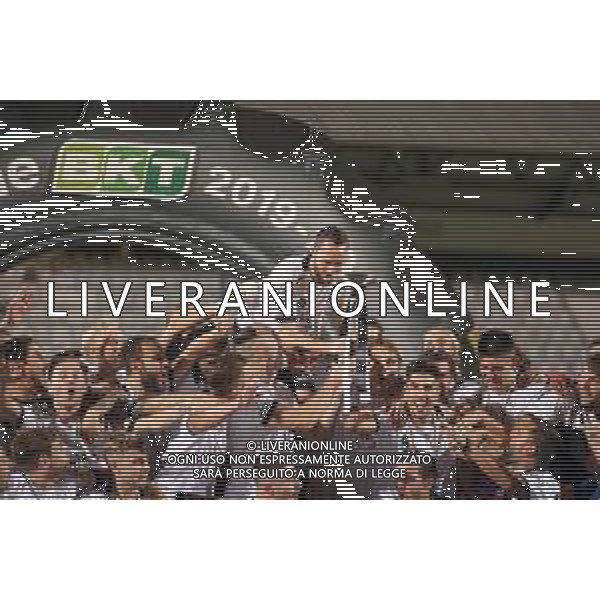 SPEZIA - FROSINONE RITORNO FINALE PLAYOFF SERIE B 20.08.2020 NELLA FOTO ESULTANZA E FESTEGGIAMENTI A FINE GARA DELLO SPEZIA PER LA PROMOZIONE IN SERIE A ©SANTANDREA / AGENZIA ALDO LIVERANI SAS