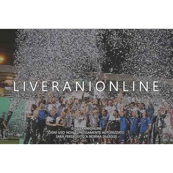 SPEZIA - FROSINONE RITORNO FINALE PLAYOFF SERIE B 20.08.2020 NELLA FOTO ESULTANZA E FESTEGGIAMENTI A FINE GARA DELLO SPEZIA PER LA PROMOZIONE IN SERIE A ©SANTANDREA / AGENZIA ALDO LIVERANI SAS