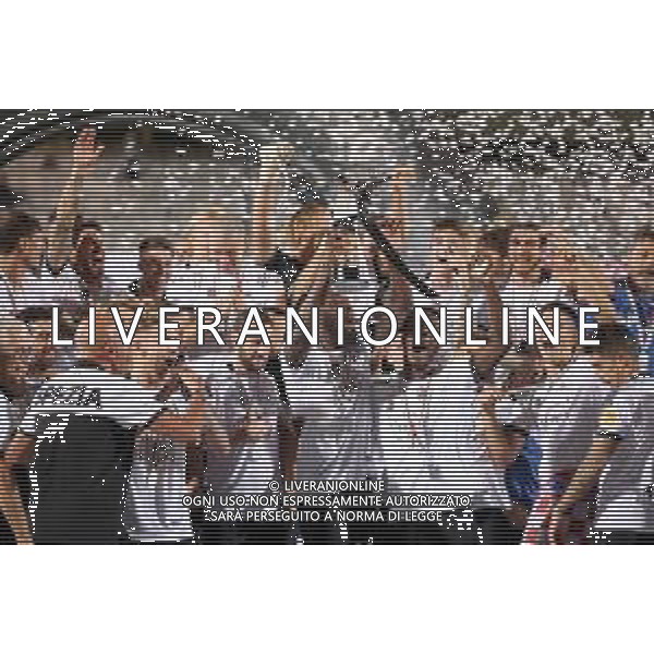 SPEZIA - FROSINONE RITORNO FINALE PLAYOFF SERIE B 20.08.2020 NELLA FOTO ESULTANZA E FESTEGGIAMENTI A FINE GARA DELLO SPEZIA PER LA PROMOZIONE IN SERIE A ©SANTANDREA / AGENZIA ALDO LIVERANI SAS