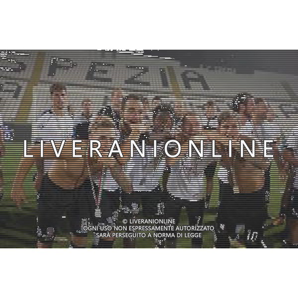 SPEZIA - FROSINONE RITORNO FINALE PLAYOFF SERIE B 20.08.2020 NELLA FOTO ESULTANZA E FESTEGGIAMENTI A FINE GARA DELLO SPEZIA PER LA PROMOZIONE IN SERIE A ©SANTANDREA / AGENZIA ALDO LIVERANI SAS