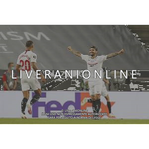 UEFA - FINALE EUROPA LEAGUE Germania 21/08/2020 Siviglia - Inter nella foto: esultanza Ever Banega(siviglia) dopo il goal ©Claudio Zamagni/Agenzia Aldo Liverani during UEFA EUROPA LEAGUE Germany Final match between Siviglia and and F.C. Internazionale at Rhein Energie Stadium in Cologne on August 21 2020. photo credit by Claudio Zamagni/Aldo Liverani Photo Agency / AGENZIA ALDO LIVERANI SAS