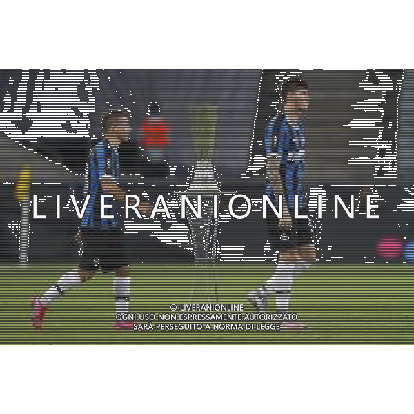 UEFA - FINALE EUROPA LEAGUE Germania 21/08/2020 Siviglia - Inter nella foto: Bastoni Alessandro (f.c.Internazionale) Barella Nicolo’(f.c.Internazionale) ©Claudio Zamagni/Agenzia Aldo Liverani Bastoni Alessandro (f.c.Internazionale) Barella Nicolo’(f.c.Internazionale) during UEFA EUROPA LEAGUE Germany Final match between Siviglia and and F.C. Internazionale at Rhein Energie Stadium in Cologne on August 21 2020. photo credit by Claudio Zamagni/Aldo Liverani Photo Agency
