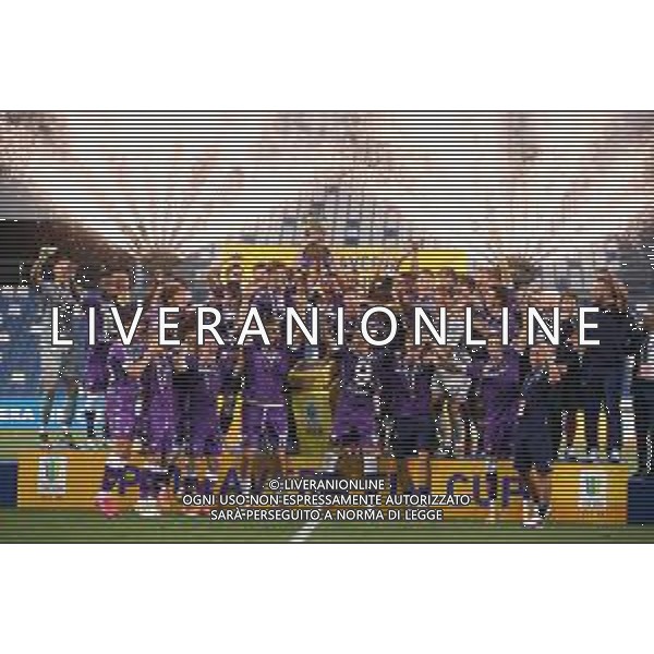HELLAS VERONA - FIORENTINA COPPA ITALIA FINALE PRIMAVERA TIM CUP 2019/2020 REGGIO EMILIA MAPEI STADIUM 26.08.2020 NELLA FOTO ESULTANZA E FESTEGGIAMENTI A FINE GARA DEI GIOCATORI DELLA FIORENTINA VINCITORI DEL TROFEO ©SANTANDREA / AGENZIA ALDO LIVERANI SAS