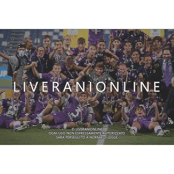 HELLAS VERONA - FIORENTINA COPPA ITALIA FINALE PRIMAVERA TIM CUP 2019/2020 REGGIO EMILIA MAPEI STADIUM 26.08.2020 NELLA FOTO ESULTANZA E FESTEGGIAMENTI A FINE GARA DEI GIOCATORI DELLA FIORENTINA VINCITORI DEL TROFEO ©SANTANDREA / AGENZIA ALDO LIVERANI SAS