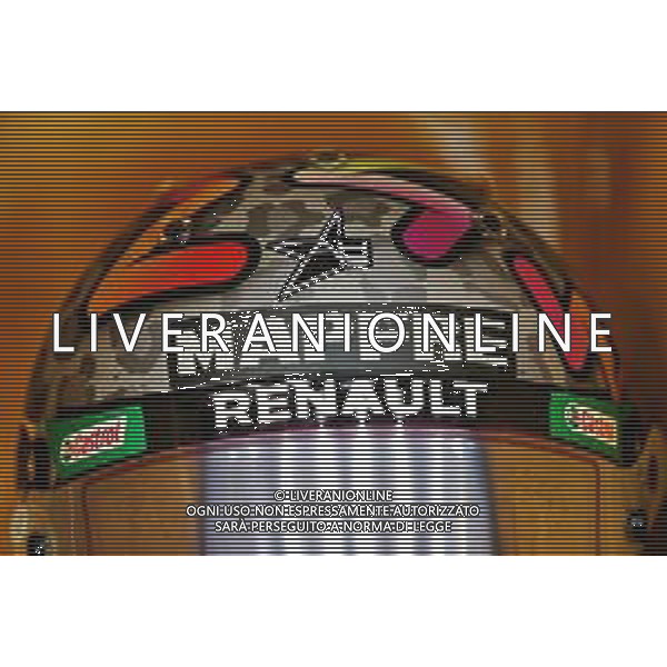 The helmet of Daniel Ricciardo (AUS) Renault F1 Team carrying a tribute to Anthoine Hubert. 28.08.2020. Formula 1 World Championship, Rd 7, Belgian Grand Prix, Spa Francorchamps, Belgium, Practice Day. - www.xpbimages.com, EMail: requests@xpbimages.com © Copyright: Moy / XPB Images / AGENZIA ALDO LIVERANI SAS - ITALY ONLY EDITORIAL USE ONLY