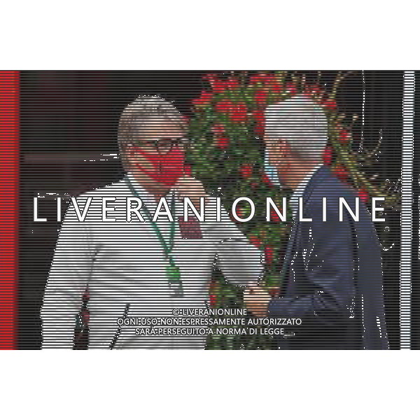 (L to R): Morgan Caron, Manager of Charles Leclerc (MON) Ferrari, with Alessandro Alunni Bravi (ITA) Driver Manager. 28.08.2020. Formula 1 World Championship, Rd 7, Belgian Grand Prix, Spa Francorchamps, Belgium, Practice Day. - www.xpbimages.com, EMail: requests@xpbimages.com © Copyright: Moy / XPB Images / AGENZIA ALDO LIVERANI SAS - ITALY ONLY EDITORIAL USE ONLY