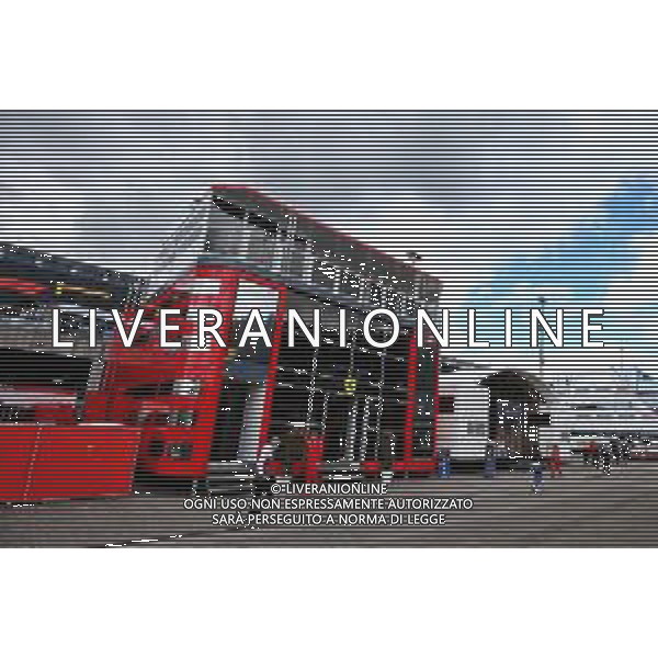 Paddock atmosphere - Ferrari motorhome. 29.08.2020. Formula 1 World Championship, Rd 7, Belgian Grand Prix, Spa Francorchamps, Belgium, Qualifying Day. - www.xpbimages.com, EMail: requests@xpbimages.com © Copyright: Moy / XPB Images / AGENZIA ALDO LIVERANI SAS - ITALY ONLY EDITORIAL USE ONLY