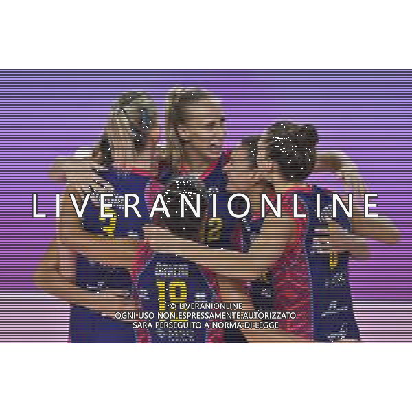 Primo turno - Savino Del Bene Scandicci vs Banca Valsabbina Millenium Brescia - Volley Supercoppa Femminile, 29 agosto 2020 Firenze, Italia Nella foto: Esultanza Savino Del Bene Scandicci @LM/Lisa Guglielmi/ AGENZIA ALDO LIVERANI SAS