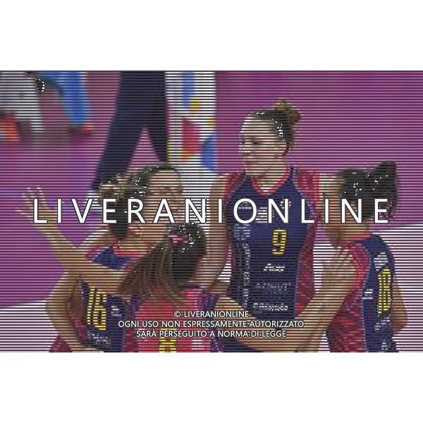 Primo turno - Savino Del Bene Scandicci vs Banca Valsabbina Millenium Brescia - Volley Supercoppa Femminile, 29 agosto 2020 Firenze, Italia Nella foto: Esultanza Savino Del Bene Scandicci @LM/Lisa Guglielmi/ AGENZIA ALDO LIVERANI SAS
