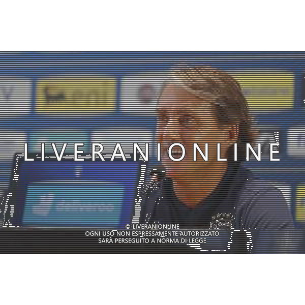 COVERCIANO 30/08/2020 Ritiro della Nazionale Italiana di calcio - nella foto: Il CT della nazionale Roberto Mancini in conferenza stampa ©Claudio Zamagni/Agenzia Aldo Liverani