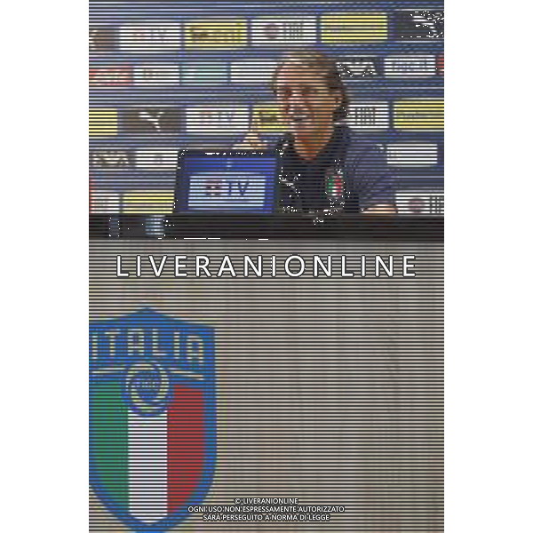 COVERCIANO 30/08/2020 Ritiro della Nazionale Italiana di calcio - nella foto: Il CT della nazionale Roberto Mancini in conferenza stampa ©Claudio Zamagni/Agenzia Aldo Liverani