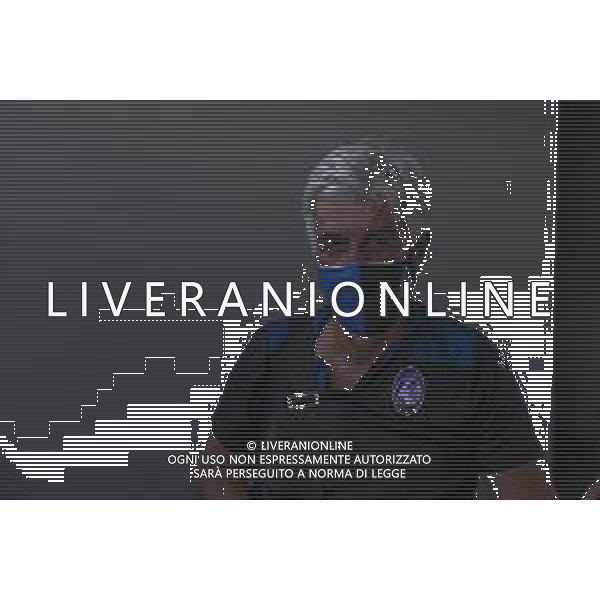 LISBON, PORTUGAL - AUGUST 10: Atalanta BC head coach Gian Pietro Gasperini arrives in Lisbon with the Atalanta team for the Champions League Quarter Finals at Humberto Delgado Airport on August 10, 2020 in Lisbon, Portugal. (Photo by Carlos Rodrigues - UEFA/UEFA via Getty Images) AG ALDO LIVERANI SAS