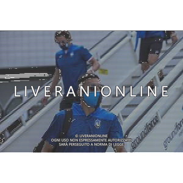 LISBON, PORTUGAL - AUGUST 10: Atalanta BC midfielder Ruslan Malinovskyi arrives in Lisbon with the Atalanta team for the Champions League Quarter Finals at Humberto Delgado Airport on August 10, 2020 in Lisbon, Portugal. (Photo by Carlos Rodrigues - UEFA/UEFA via Getty Images) AG ALDO LIVERANI SAS