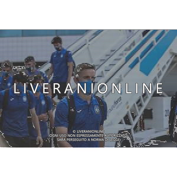 LISBON, PORTUGAL - AUGUST 10: Atalanta BC defender Timothy Castagne arrives in Lisbon with the Atalanta team for the Champions League Quarter Finals at Humberto Delgado Airport on August 10, 2020 in Lisbon, Portugal. (Photo by Carlos Rodrigues - UEFA/UEFA via Getty Images) AG ALDO LIVERANI SAS