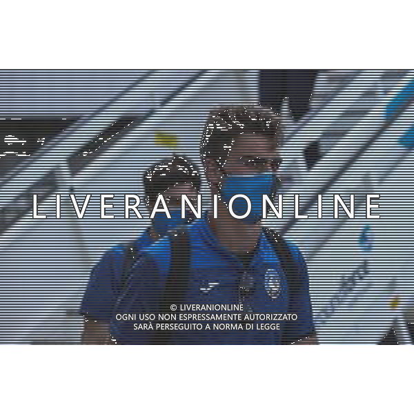 LISBON, PORTUGAL - AUGUST 10: Atalanta BC defender Rodrigo Guth arrives in Lisbon with the Atalanta team for the Champions League Quarter Finals at Humberto Delgado Airport on August 10, 2020 in Lisbon, Portugal. (Photo by Carlos Rodrigues - UEFA/UEFA via Getty Images) AG ALDO LIVERANI SAS
