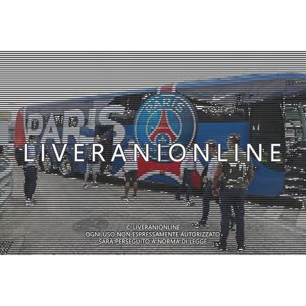 LISBON, PORTUGAL - AUGUST 10: Paris Saint-Germain FC player arrives in Lisbon with the Paris Saint-Germain FC team for the Champions League Quarter Finals at Humberto Delgado Airport on August 10, 2020 in Lisbon, Portugal. (Photo by Carlos Rodrigues - UEFA/UEFA via Getty Images) AG ALDO LIVERANI SAS