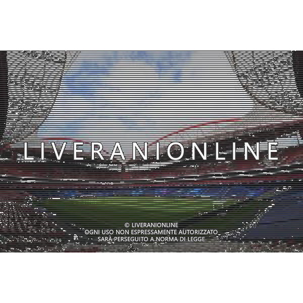 LISBON, PORTUGAL - AUGUST 11: A general view inside the stadium prior to the Atalanta walk around ahead of the UEFA Champions League Quarter Final match between Atalanta and PSG at Estadio do Sport Lisboa e Benfica on August 11, 2020 in Lisbon, Portugal. (Photo by Michael Regan - UEFA/UEFA via Getty Images) AG ALDO LIVERANI SAS