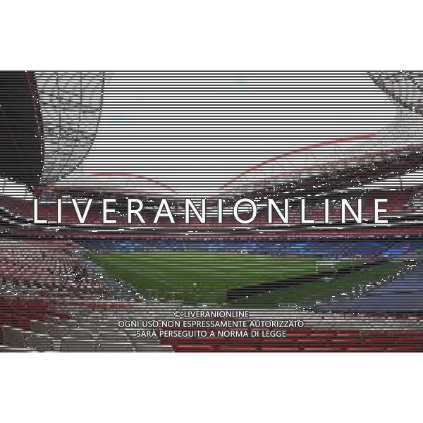 LISBON, PORTUGAL - AUGUST 11: A general view inside the stadium prior to the Atalanta walk around ahead of the UEFA Champions League Quarter Final match between Atalanta and PSG at Estadio do Sport Lisboa e Benfica on August 11, 2020 in Lisbon, Portugal. (Photo by Michael Regan - UEFA/UEFA via Getty Images) AG ALDO LIVERANI SAS