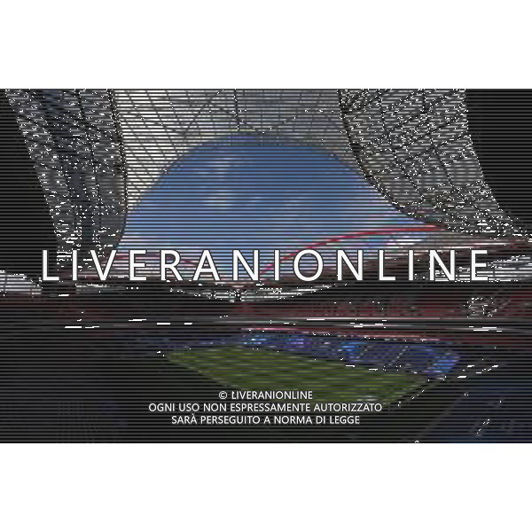 LISBON, PORTUGAL - AUGUST 11: A general view inside the stadium prior to the Atalanta walk around ahead of the UEFA Champions League Quarter Final match between Atalanta and PSG at Estadio do Sport Lisboa e Benfica on August 11, 2020 in Lisbon, Portugal. (Photo by Michael Regan - UEFA/UEFA via Getty Images) AG ALDO LIVERANI SAS
