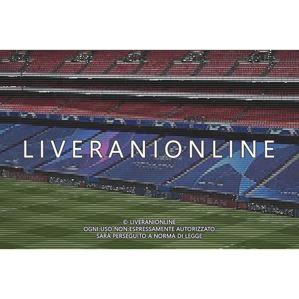 LISBON, PORTUGAL - AUGUST 11: A general view inside the stadium prior to the Atalanta walk around ahead of the UEFA Champions League Quarter Final match between Atalanta and PSG at Estadio do Sport Lisboa e Benfica on August 11, 2020 in Lisbon, Portugal. (Photo by Michael Regan - UEFA/UEFA via Getty Images) AG ALDO LIVERANI SAS