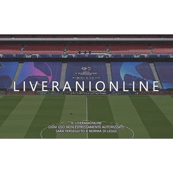 LISBON, PORTUGAL - AUGUST 11: A general view inside the stadium prior to the Atalanta walk around ahead of the UEFA Champions League Quarter Final match between Atalanta and PSG at Estadio do Sport Lisboa e Benfica on August 11, 2020 in Lisbon, Portugal. (Photo by Michael Regan - UEFA/UEFA via Getty Images) AG ALDO LIVERANI SAS